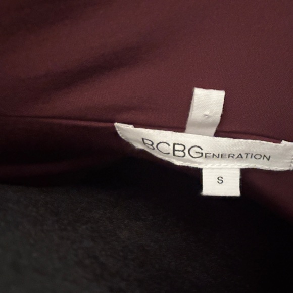 BCBGeneration Long Sleeve Scoop Neck Bodycon Dress in Burgundy - Picture 12 of 12